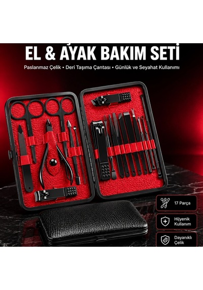 Kompakt Ve Şık Tasarımlı 17 Parça Bakım Seti Yeni Nesil