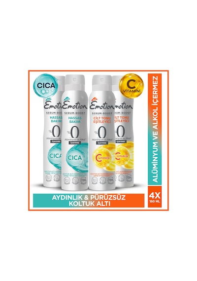 Serum Boost Koltuk Altı Hassasiyetine&kararmasına Karşı Etkili Deodorant 4x150 Ml %0 Alüminyum&alkol