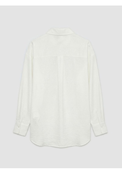 Lcw Modest Ekru Oversize Kadın Gömlek Tunik