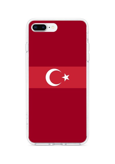 İphone 7 Plus-8 Plus Uyumlu Türk Milli Takım Kırmızı Forma Baskılı Silikon Kılıf Renkli