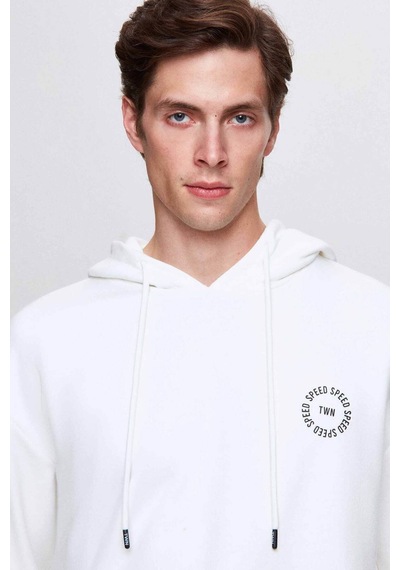 D's Damat Relaxed Fit Ekru Baskılı Sweatshirt 3ECE24ORT0240 Ekru