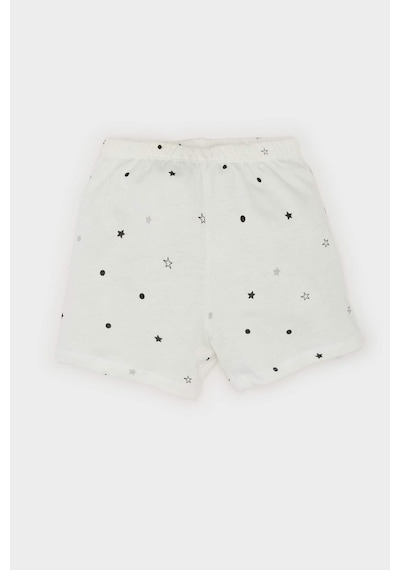 DeFacto Kız Bebek 101 Dalmatians Pijama Takımı Kısa Kollu Penye Üst Beli Lastikli Şort E4616A525SMWT47 Beyaz