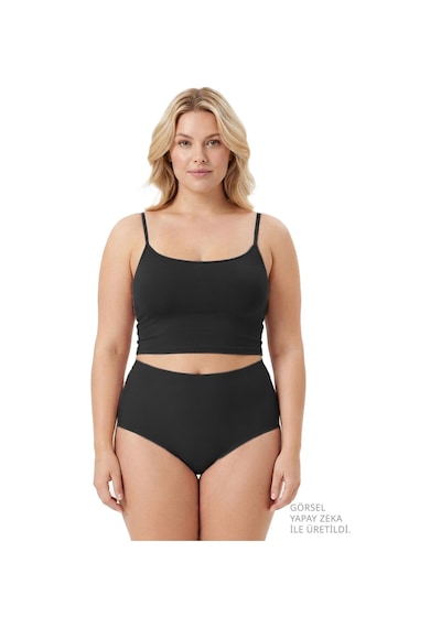 Cottonill Yüksek Bel Basic Lazer Kesim Büyük Beden Kadın Bikini Külot 6'lı Paket-2 Çok Renkli 2
