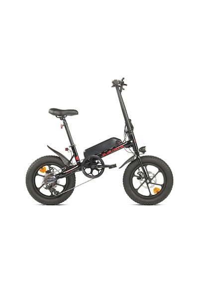Kron Elektron Mını Volt 16 Jant Siyah-kırmızı Elektrikli Katlanır Bisiklet
