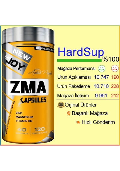 Bigjoy Sports Zma Magnezyum Çinko B6 Vitamin İçeriği 120 Kapsül