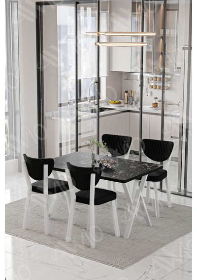 Avvio Senta Beyaz Elma Sandalye 80x120 Yemek Masası Mutfak Masası 4 Kişilik Masa Sandalye Takımı Siyah Mermer Avvio Senta Beyaz Elma Sandalye 80x120 Yemek Masası Mutfak Masası 4 Kişilik Masa Sandalye Takımı Siyah Mermer