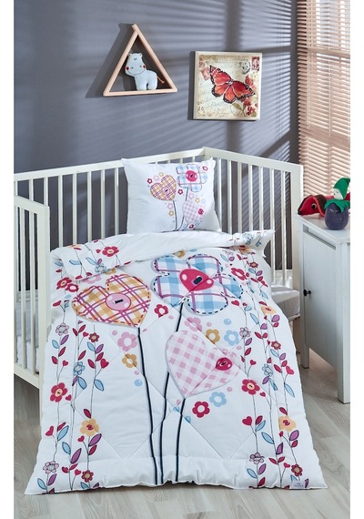 Komfort Home V32 %100 Pamuklu Silikon Elyaf Bebek Yorgan Seti