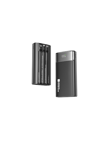 Cepini Cp-02 20.000mah 22.5w Süper Hızlı Şarj Powerbank - Dahili 3'ü 1 Arada Kablolu Ve Dijital Göstergeli Siyah