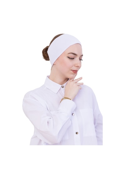 Modish Group Kadın Tesettür Bandana Penye Kaymaz Hazır Şal Eşarp Altı Bone Rahat Kullanım Beyaz