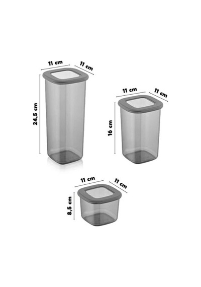 3 Boy Erzak Saklama Kabı Plastik 24 X 23,5 X 33 Siyah Cn Diğer