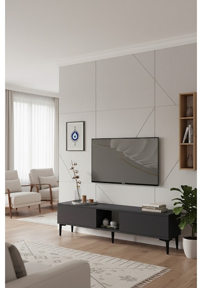 Tsa1599a Aplos Tv Stand, Tv Sehpası Antrasit 150cm