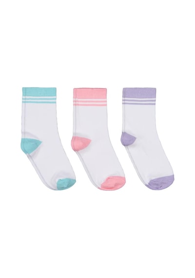 Civil Girls Basic Çift Çizgili 3'lü 2-12 Yaş Kız Soket Çorap - Standart