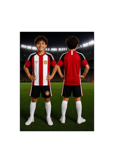 Yenteks Çocuk Halı Saha Futbol Forması Seti Kırımızı-beyaz1 Forma+şort+çorap Kırmızı Kırmızı