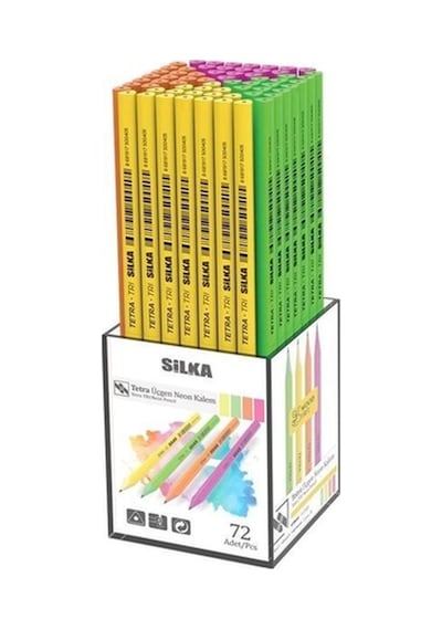 Silka Kaly Üçgen Neon Kurşun Kalem 144'Lü