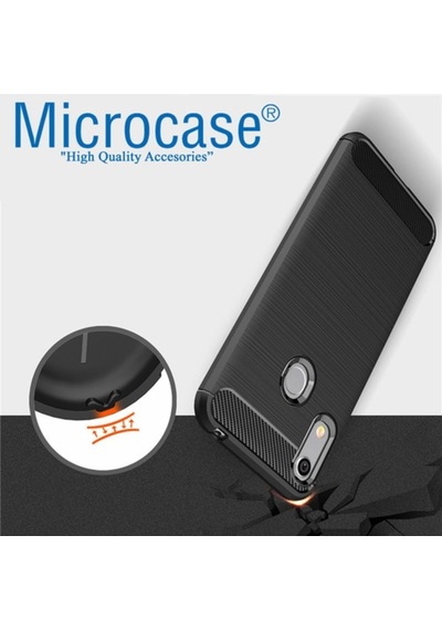 Microcase Huawei Honor 8A Pro Brushed Carbon Kilif + Cam (Seç) 369192287