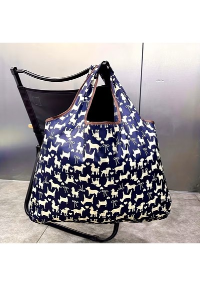 My Balli Store Büyük Boy Alışveriş Ve Pazar Çantası, Dayanıklı Polyester Omuz Tote Çanta Köpek Baskılı