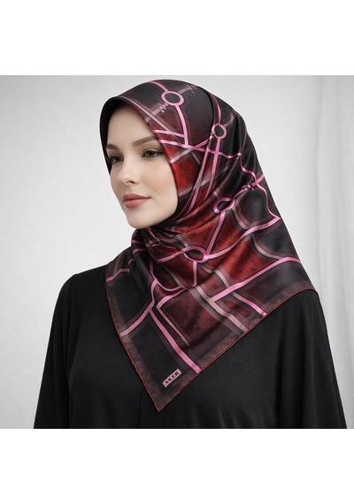 Aker Sura İpek Eşarp -8922701-341 Siyah-bordo