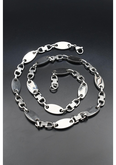 Gemici Model Paslanmaz Çelik Kolye Zincir 10mm 902599 Gümüş