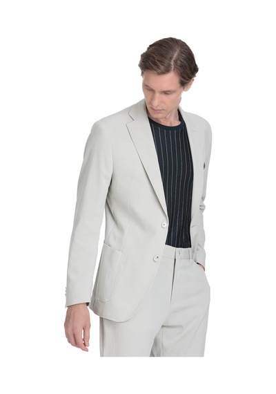 Hatemoğlu Keten Slim Fit Mono Yaka Casual Takım Elbise 36436 Keten D.