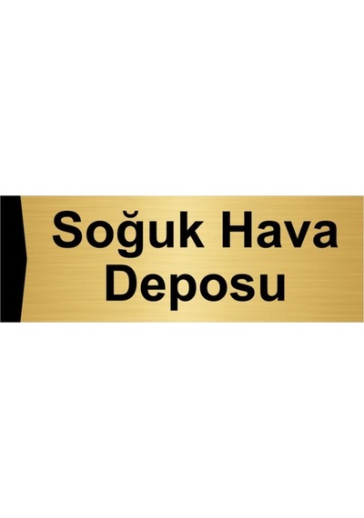 Soğuk Hava Deposu 10x20cm Altın Renk Metal Yönlendirme Levhası