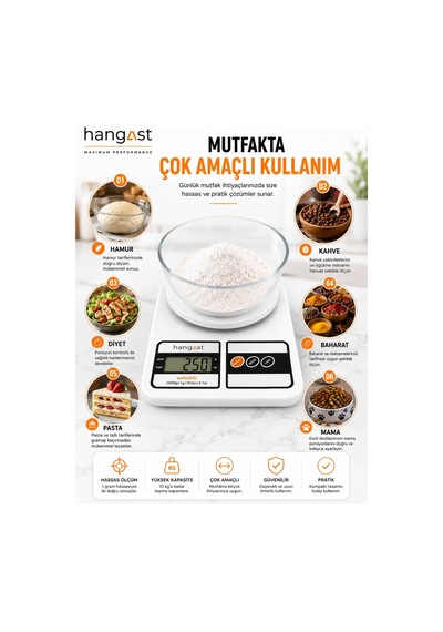 Dijital 10kg Hassas Mutfak Tartısı Lcd Ekranlı Mutfak Terazisi Diğer