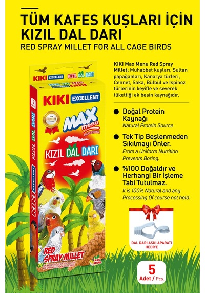 Kiki Excellent Kuş Kızıl Dal Darı Kb302
