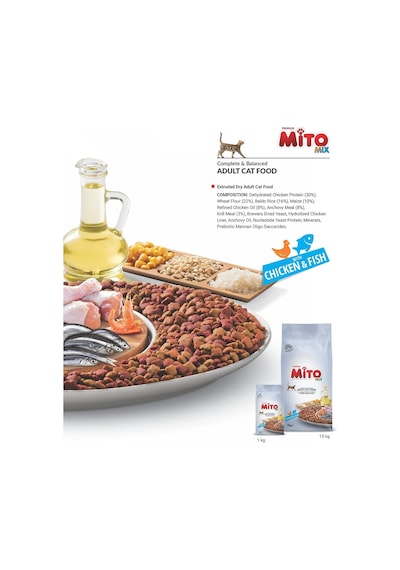Mix Adult Cat Tavuklu Ve Balıklı Renkli Taneli Yetişkin Kedi Maması 1 Kg
