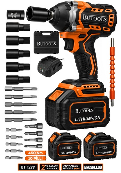 Butools ST -25 Turuncu 450 NM Akülü Somun Bijon Sökme Makinesi