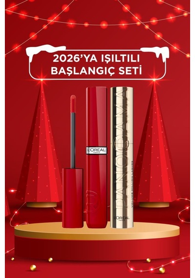 L'oréal Paris Yılbaşı Makyajı Seti 2'li - Laque Resistance Ruj & Panorama Maskara pktnewyearmkyjset7-11030 0