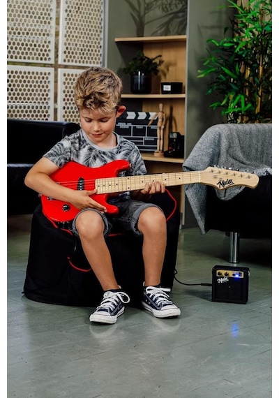 Midex Ceg-30rd 4-6 Yaş Çocuklar İçin Amfili Full 1/4 30 İnç Elektro Gitar Seti Red
