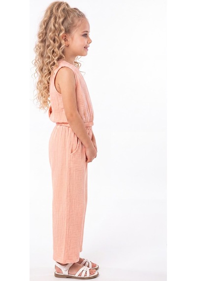 Mnk Baby & Kids Kız Çocuk Pamuklu Müslin Rahat Takım M00826 Somon