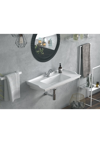 Turkuaz Seramik Cerastyle Kapadokya 100x48 cm Etajerli Lavabo