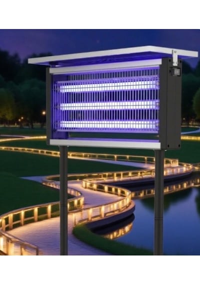 15 Watt Solar Güneş Panelli 3 Ampullü Ultraviyole Sinek Öldürücü %100 Enerji Tasarruflu Cız
