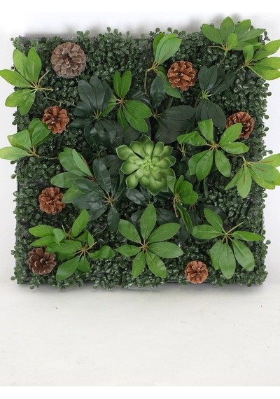 Yapay Çiçek Deposu Yapay Dikey Bitki Hazır Duvar Paneli 55 Cm X 55 Cm Model 13