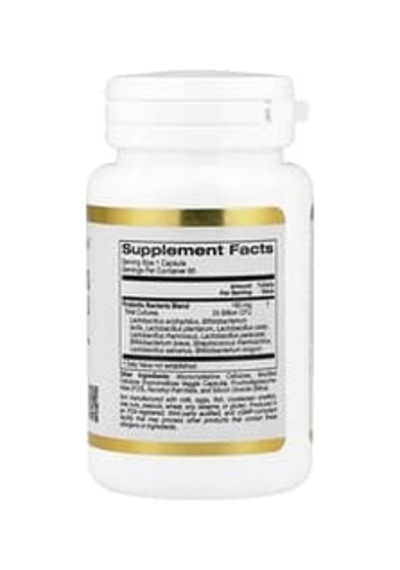 California Gold Nutrition, Probiotics With Lactobacillus Acidophilus, Bifidobacterium Lactis, Lactobacillus Plantarum, And Lactobacillus Casei, 10 Strain Blend, 25 Billion Cfu, 60 Veggie Capsules