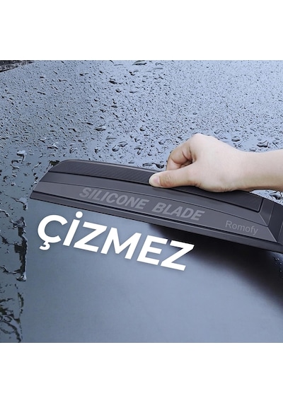 Premium Silikon Araç Su Çekici Çizmez - Su Lekesi Önleyici Araba Slikon Çekçek Cam Ve Kaporta S