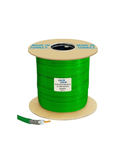 Anten Kablosu Rg6/u4 Parça 64tel 1000mt Yeşil Poke Pk-1121
