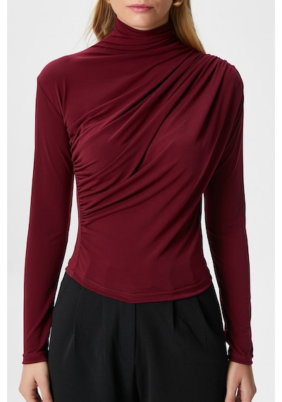 Ritnice Kadın Moon Büzgülü Bordo Sandy Bluz Bordo