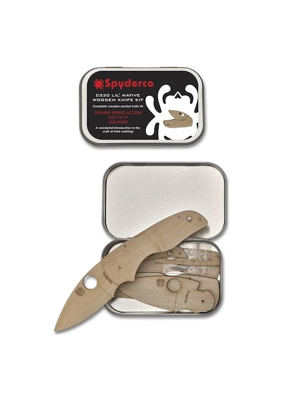 Spyderco Wooden Kit C230 Lil Native Ahşap Kit Kamp Çakı Kahverengi