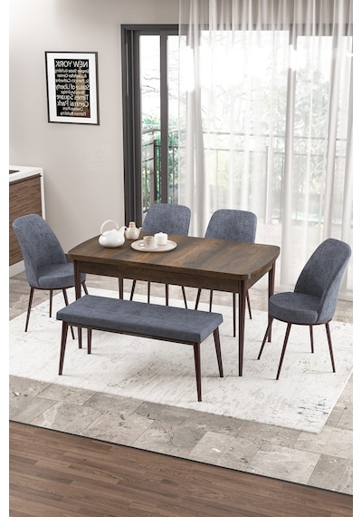 Canisa Concept Zen Serisi 80x132 Mdf Açılabilir Barok Ahşap Desen Masa Takımı 4 Füme Sandalye Ve 1 Bench Barok Masa Sandalye Ve Bench Füme Canisa Concept Zen Serisi 80x132 Mdf Açılabilir Barok Ahşap Desen Masa Takımı 4 Füme Sandalye Ve 1 Bench Barok Masa Sandalye Ve Bench Füme