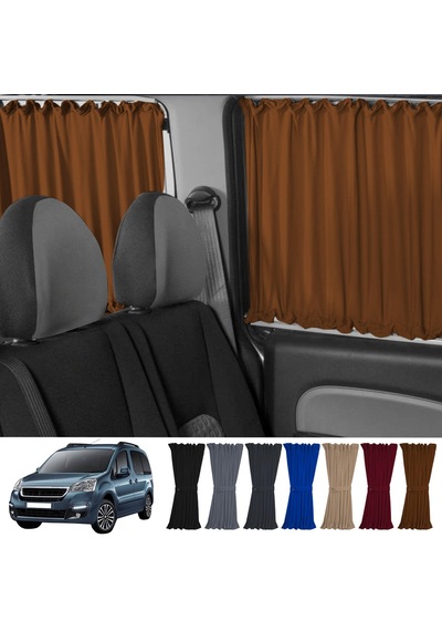 Pandami Peugeot Partner Tepee 2008-2018 Uyumlu Taba Raylı Oto Perde Takımı