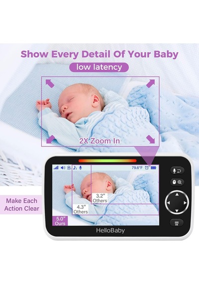 Hellobaby Bebek Monitörü, Gece Görüş & Vox Modu Kamera Sistemi
