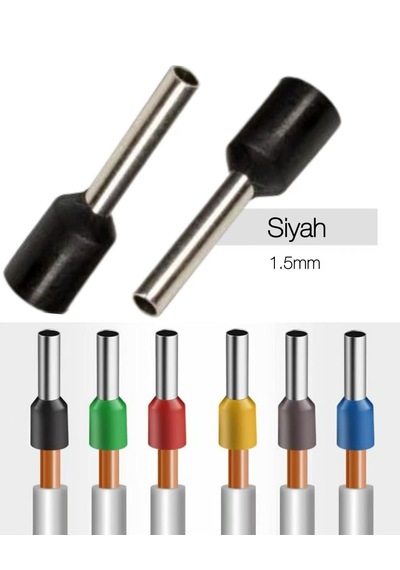 İzoleli Tek Girişli Yüksük 1.5mm X 200 Adet Siyah