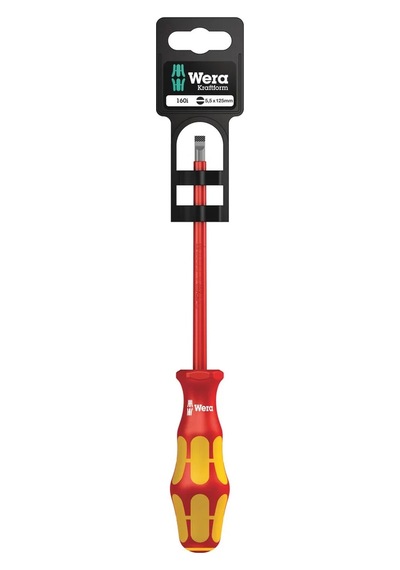 Wera 160 İ Sb Vde Yalıtımlı Düz Tornavida, 1 X 5.5 X 125 Mm