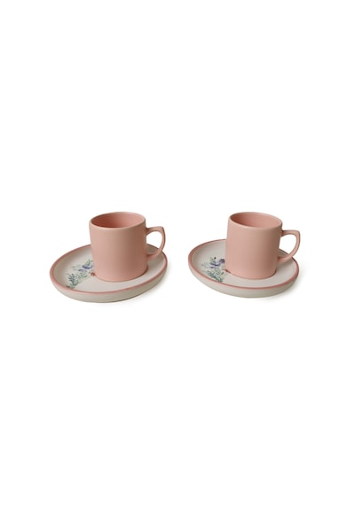 Keramika Elegant Blossoms Pembe Kahve Takımı 4 Parça 2 Kişilik 21