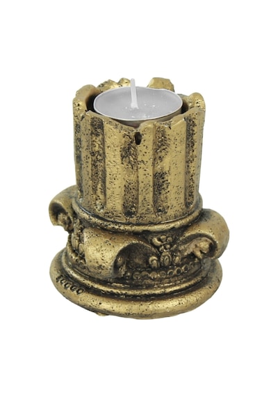 Mumluk Şamdan Tealight Mum Uyumlu Tarihi Sütun Model - Altın Eskitme