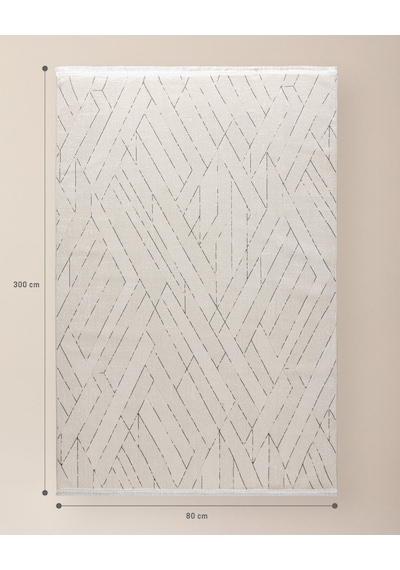 Madame Coco Burcet Halı - Krem/gri - 80x300 Cm 8684427188897 Çok Renkli