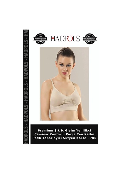 Hadpols Premium Şık İç Giyim Yenilikçi Çamaşır Konforlu Parça Ten Kadın Pedli Toparlayıcı Sütyen Korse - 706 Hadpols Premium Şık İç Giyim Yenilikçi Çamaşır Konforlu Parça Ten Kadın Pedli Toparlayıcı Sütyen Korse - 706