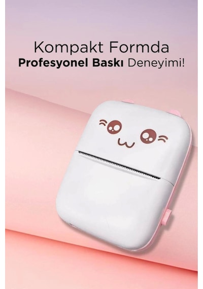 C9 Pembe Mini Yazıcı Taşınabilir Termal Yazıcı Kablosuz Bağlantı Ap Kontrol Cep Yazıcısı