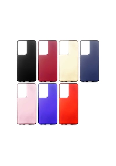 Samsung Uyumlu Galaxy S21 Ultra Kılıf Zore Premier Silikon Kapak-Kırmız